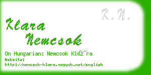 klara nemcsok business card